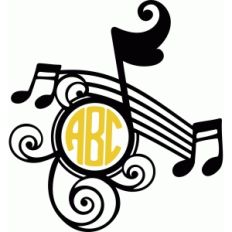musical monogram frame