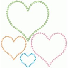 rhinestone 4 sizes of hearts