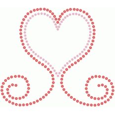 rhinestone large scroll heart