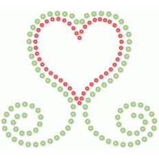 rhinestone small scroll heart