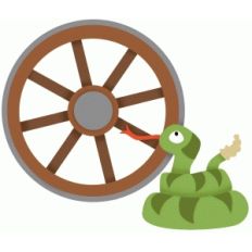 wagon wheel and rattle snake