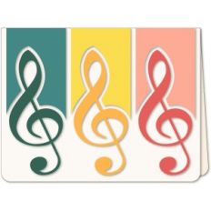 music treble clef trio a6 card