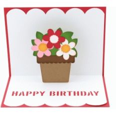 a2 pop up flower pot card