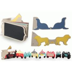 circus party train album—lion and seal