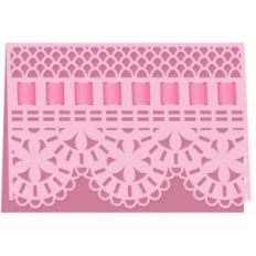 ribbon threaded lace 7x5 card
