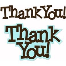 'thank you' informal word set