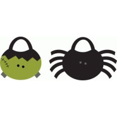 halloween bucket tags set