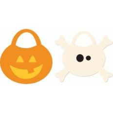 halloween bucket tags set