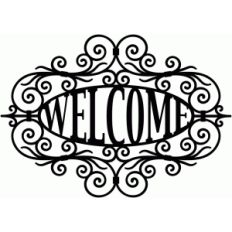welcome wrought iron sign