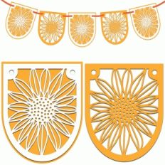 sunflower bunting garland flags