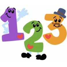 cartoon numbers 1-3