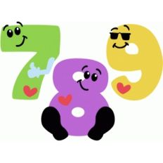 cartoon numbers 7-9