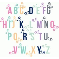 floral swirl alphabet set