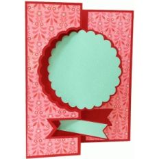 scalloped circle flip swing card