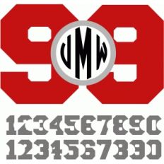 jersey number monogram frame