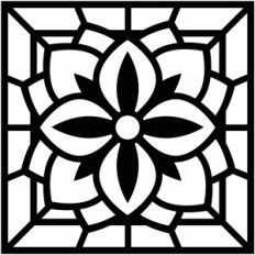 square stained glass page frame
