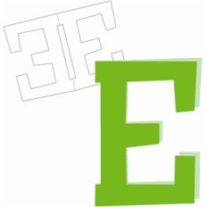 e shaped card