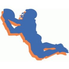 football player two-toned silhouette