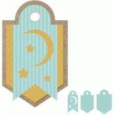 moon and stars tag set