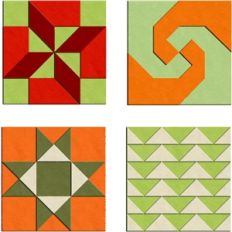 quilt blocks 2 - set of 4