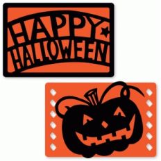 happy halloween and pumpkin flat card set