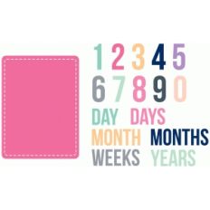 stitched baby age journaling card set