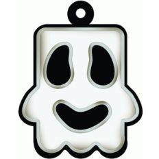 single ghost halloween tag