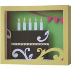 5x7 happy birthday shadow box card