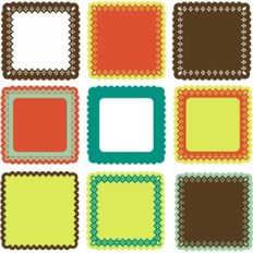 9 way nesting scalloped diamond square