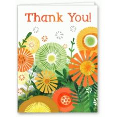 watercolor fall floral thank you card