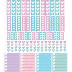 pastel heart checklists