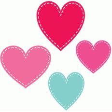 stitched hearts set