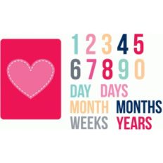 stitched heart milestone journaling card