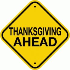thanksgiving ahead sign