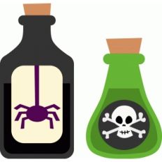two potion bottles