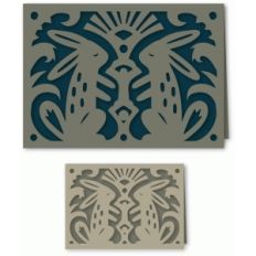papercut folk art rabbits card