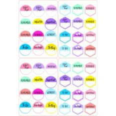 circle and hexagon planner labels