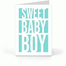 5x7 card: sweet baby boy