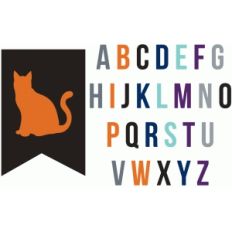 halloween cat alphabet banner set