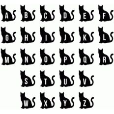 cat monogram alphabet