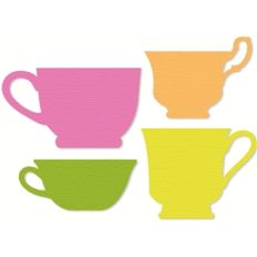 4 tea cup silhouettes