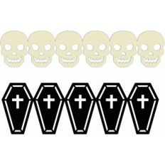 skull coffin halloween borders