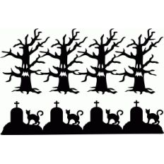tree grave halloween borders