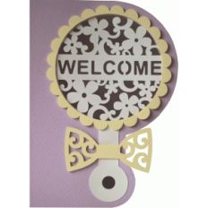 5x7 welcome baby rattle layer card