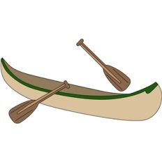 canoe and paddles
