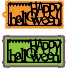 happy halloween tag and label