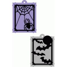 halloween tags spider and bats