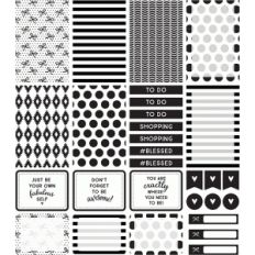 planner stickers | black and white collection