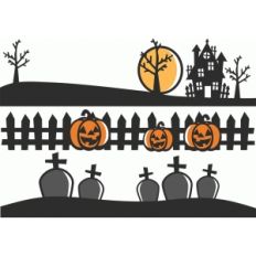 halloween scene borders