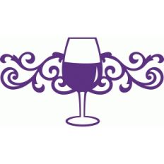 wine glass damask